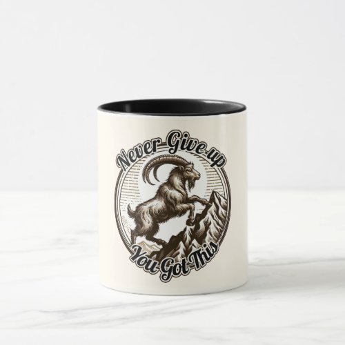 Climbing Mountain Goat Capricorn Birthday Zodiac Mug