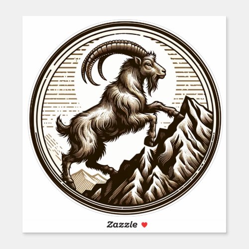 Climbing Mountain Goat Capricorn Birthday Zodiac Sticker