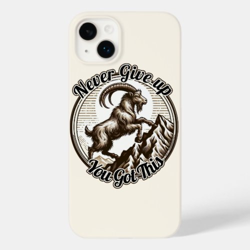 Climbing Mountain Goat Capricorn Never Give Up  Case_Mate iPhone 14 Plus Case