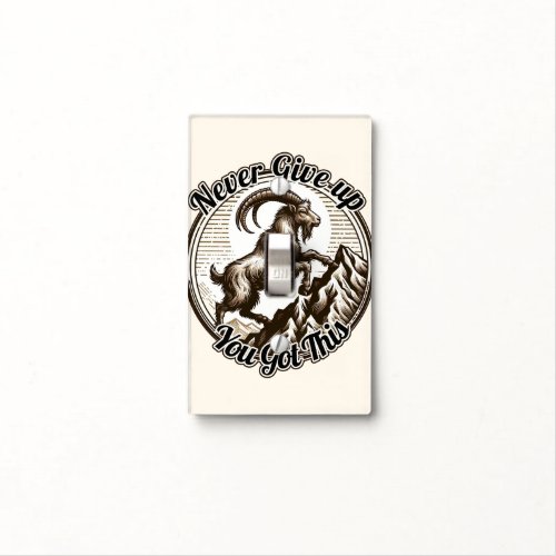 Climbing Mountain Goat Capricorn Never Give Up  Light Switch Cover