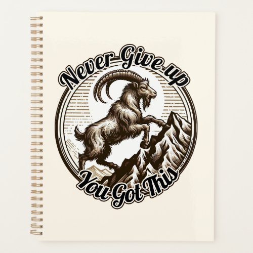 Climbing Mountain Goat Capricorn Never Give Up  Planner