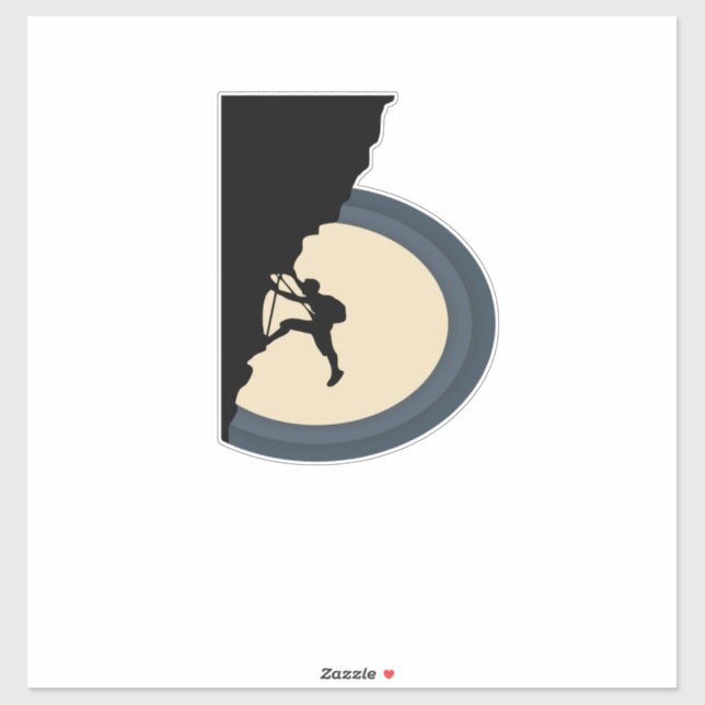 Climbing mountain man at night silhouette sticker (Sheet)