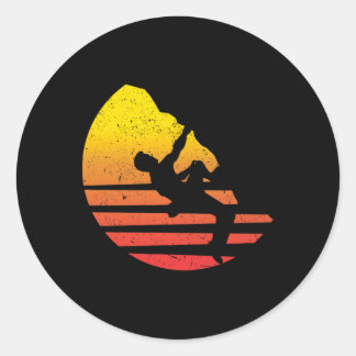 Climbing Mountain Rock Climber Bouldering Gift Classic Round Sticker
