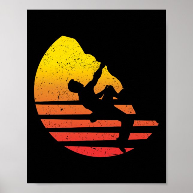 Climbing Mountain Rock Climber Bouldering Gift  Poster (Front)