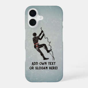 Climbing Mountain Rock-Face - own slogan / text on iPhone 16 Case