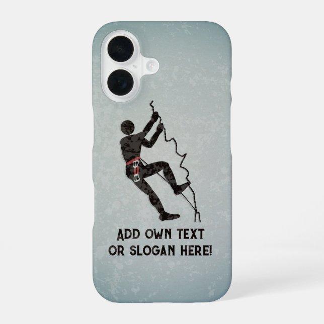 Climbing Mountain Rock-Face - own slogan / text on iPhone Case (Back)