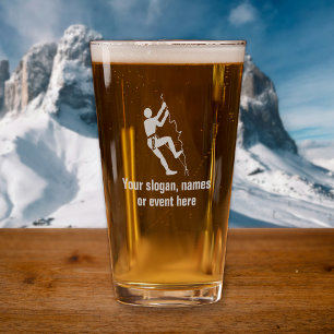 Climbing & Mountaineering motif your name / event Pint Glass