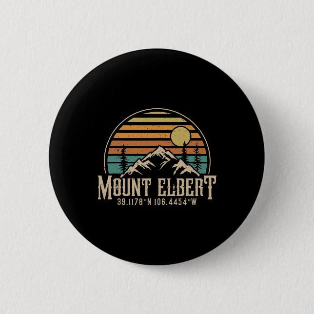 Climbing Mt. Elbert Colorado Mountain Mount Elbert Button (Front)