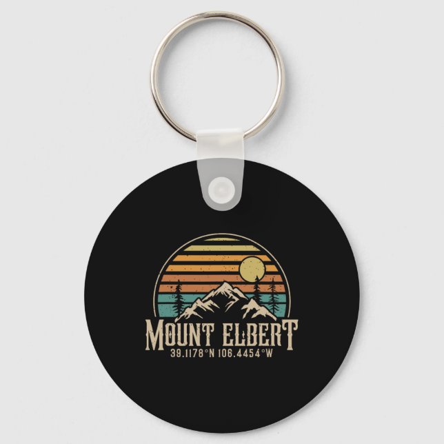Climbing Mt. Elbert Colorado Mountain Mount Elbert Keychain (Front)