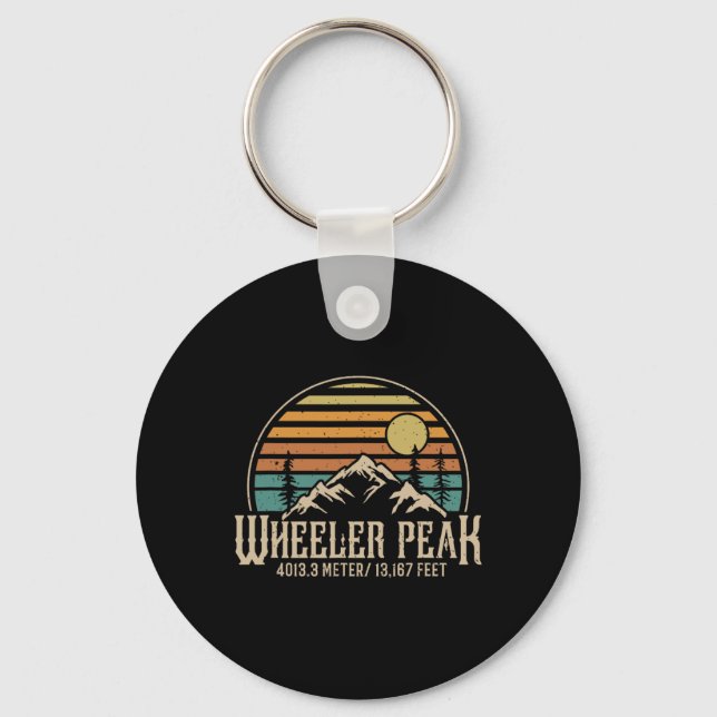 Climbing New Mexico Hiking Mountain Wheeler Peak  Keychain (Front)