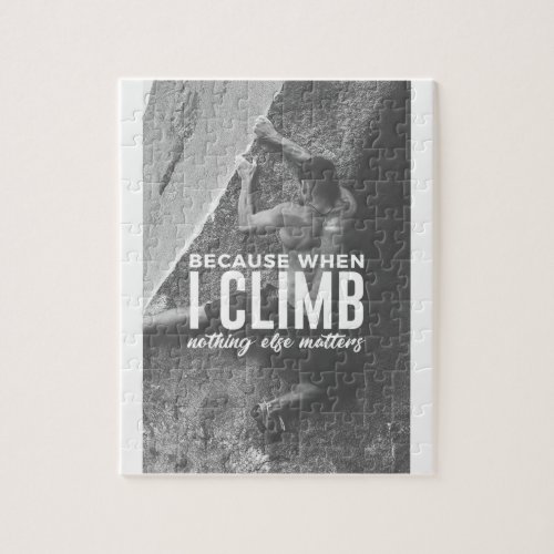 Climbing Nothing Else Matters Climbers Rock Wall Jigsaw Puzzle