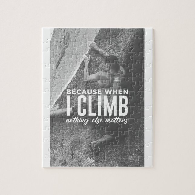 Climbing Nothing Else Matters Climbers Rock Wall Jigsaw Puzzle (Vertical)