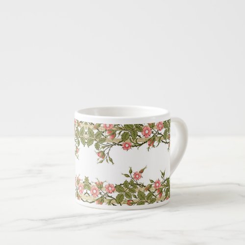 Climbing Pink Rose Trellis William Morris Espresso Cup