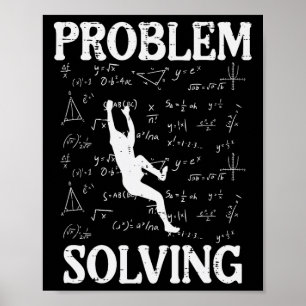Climbing Problem Solving Math Formulas Funny Men W Poster