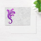 Climbing Purple Gecko on a White Wall (Desk)