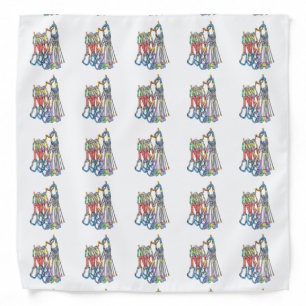 Climbing rack or quickdraws and wires bandana