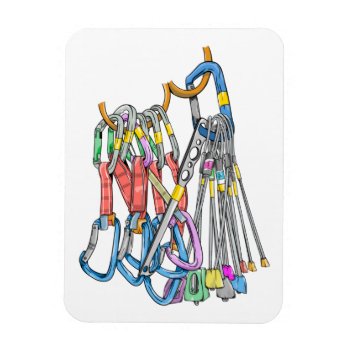 Climbing Rack Or Quickdraws And Wires Magnet by earlykirky at Zazzle
