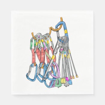 Climbing Rack Or Quickdraws And Wires Napkins by earlykirky at Zazzle