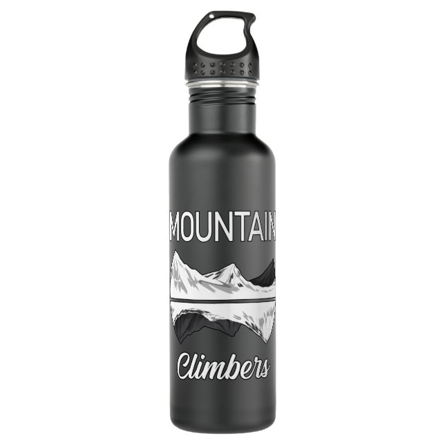 Climbing Rock Mountains Hiking Climber Gift Idea Stainless Steel Water Bottle (Front)
