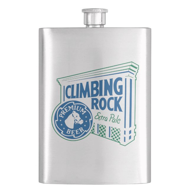Climbing Rock (Parody) Hip Flask (Front)