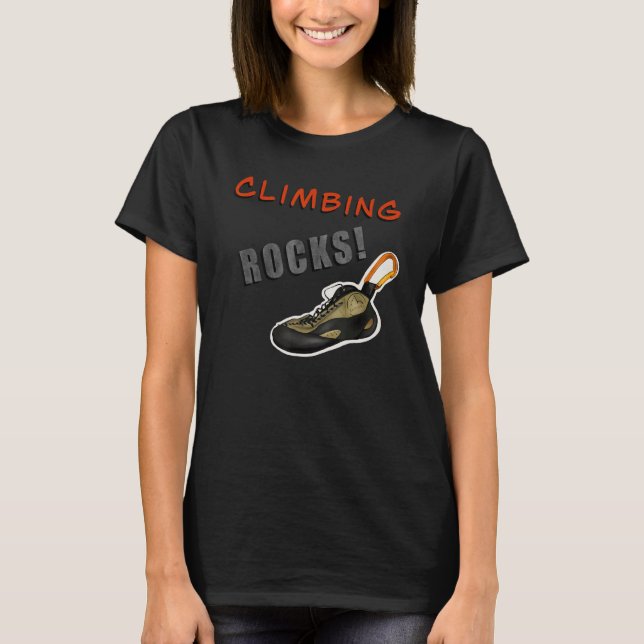 Climbing Rocks  Cute play on words T-Shirt (Front)