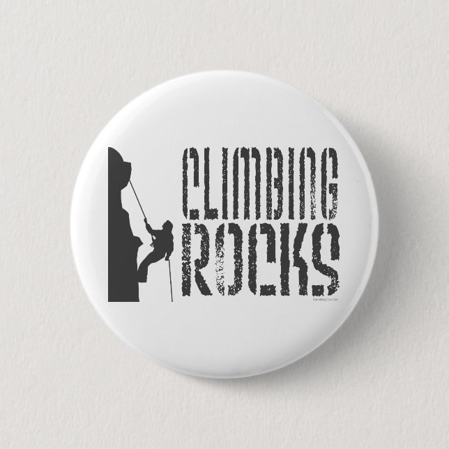 Climbing Rocks Pinback Button (Front)