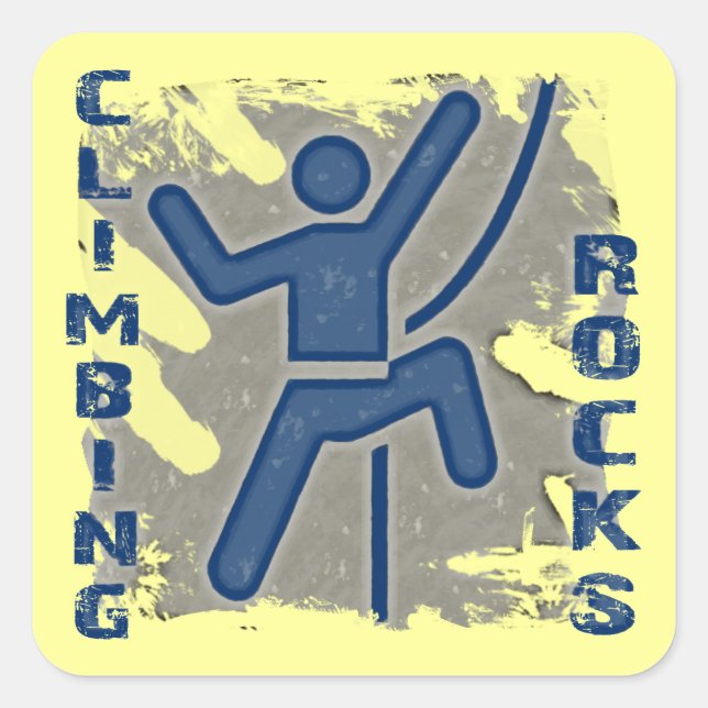 Climbing Rocks Square Sticker (Front)