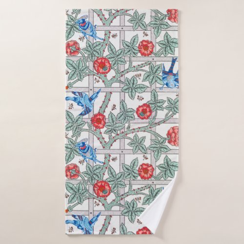 Climbing Rose  Small Bird William Morris Bath Towel