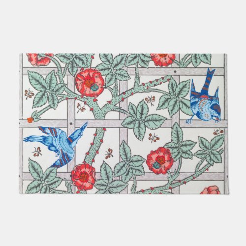 Climbing Rose  Small Bird William Morris Doormat