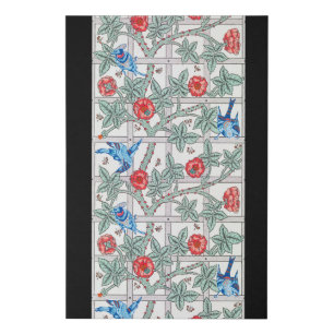 Climbing Rose & Small Bird, William Morris Faux Canvas Print