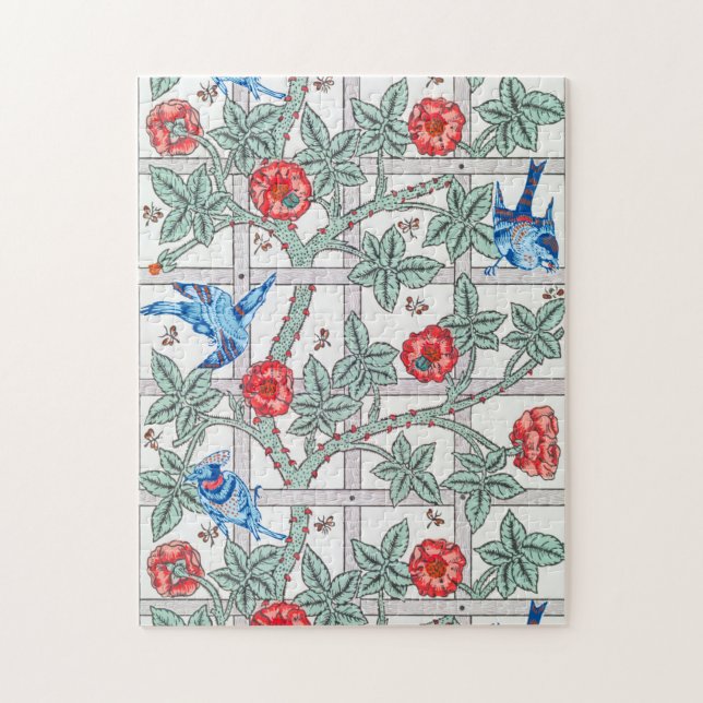 Climbing Rose & Small Bird, William Morris Jigsaw Puzzle (Vertical)