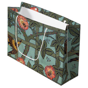 Climbing Rose & Small Bird, William Morris Large G Large Gift Bag