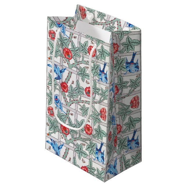 Climbing Rose & Small Bird, William Morris Small G Small Gift Bag (Front Angled)