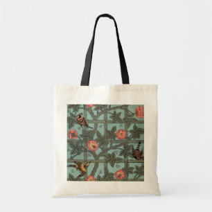 Climbing Rose & Small Bird, William Morris Tote Bag
