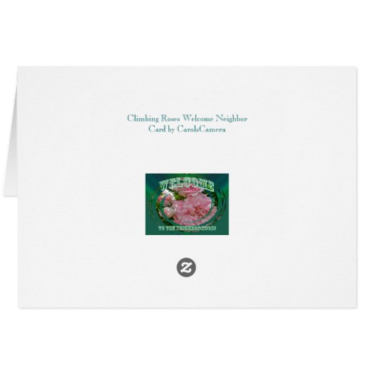 Climbing Rose Welcome to Neighborhood Card (Back Horizontal)