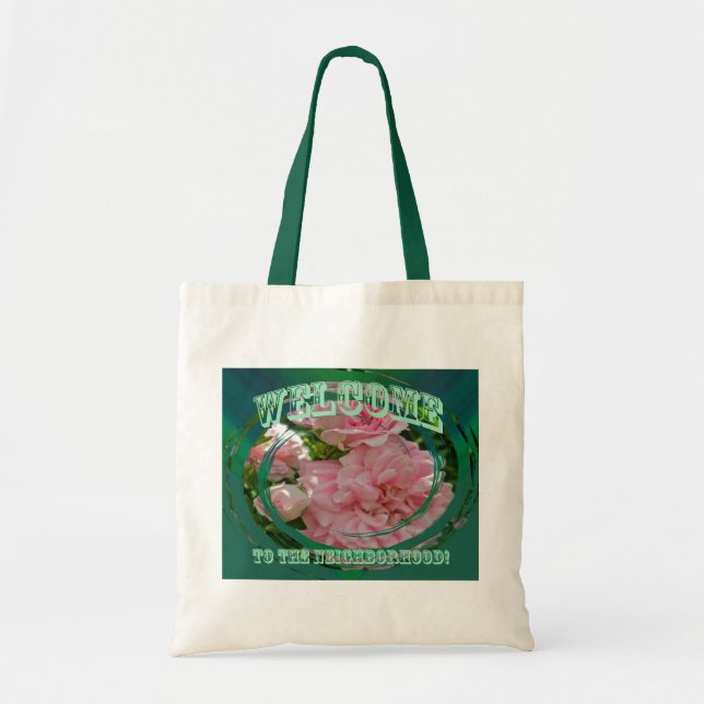 Climbing Rose Welcome to Neighborhood Tote Bag (Front)