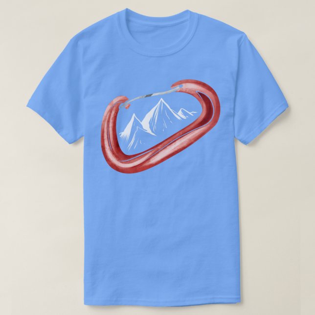 Climbing Secure Mountain Carabiner Sport Camping T-Shirt (Design Front)