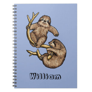 Climbing Sloth Personalized Notebook