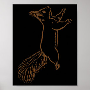 Climbing Squirrel Lover Graphic Squirrel Boys And Poster