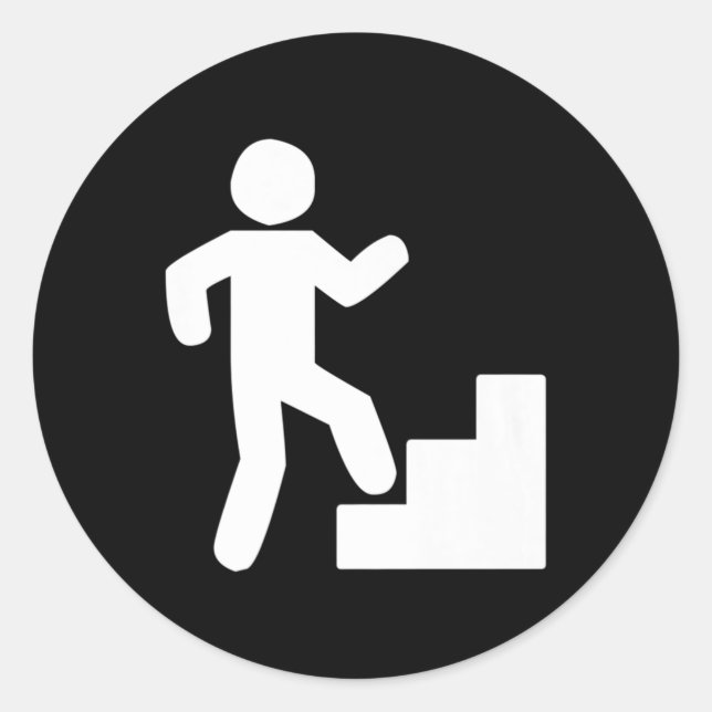 Climbing Stairs Tribute Workout   Classic Round Sticker (Front)