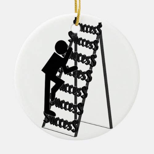 Climbing the Ladder of Success Ceramic Ornament