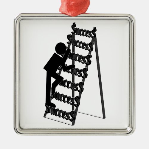 Climbing the Ladder of Success Metal Ornament