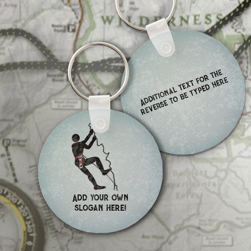 Climbing Themed with Climbers Kit _ your text on  Keychain