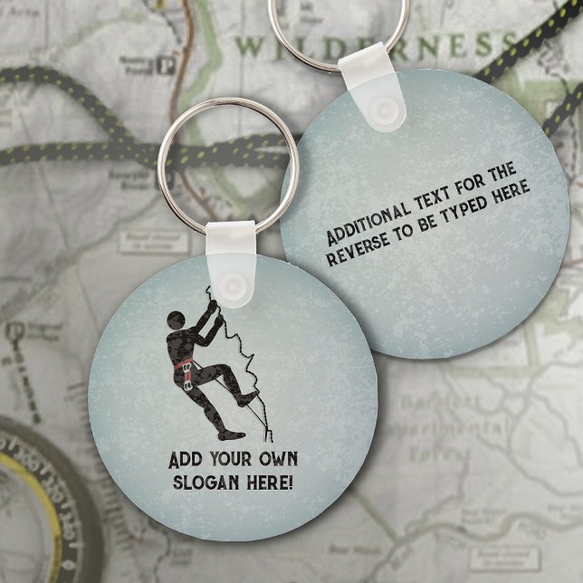 Climbing Themed with Climber's Kit - your text on  Keychain (Creator Uploaded)