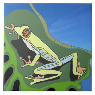 Climbing Tree Frog Ceramic Tile