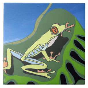 Climbing Tree Frog Ceramic Tile