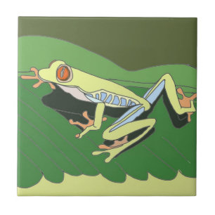 Climbing Tree Frog Ceramic Tile