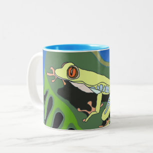 Climbing Tree Frog Two-Tone Coffee Mug