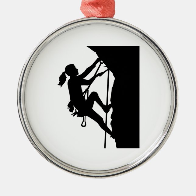 Climbing woman girl metal ornament (Front)