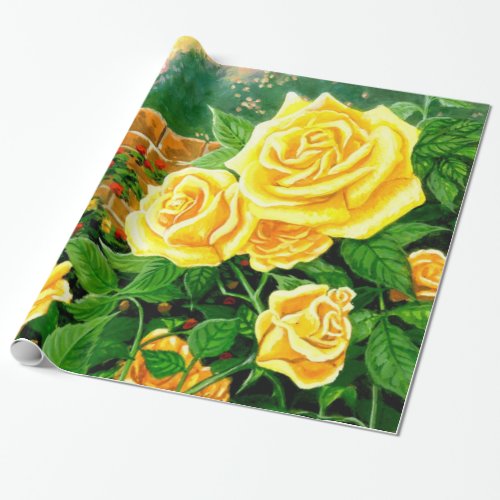 Climbing Yellow Roses Wrapping Paper